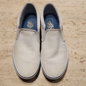 Vans Men's White Slip-On Sneakers